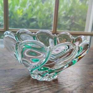 Mikasa Green Peppermint Swirl Crystal Candy Bowl – 5.5" Diameter